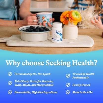 Close-up view of the small easy-to-swallow vegetarian capsules from Seeking Health Vitamin D3 plus K2