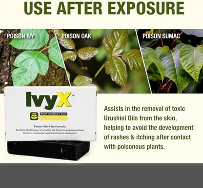 CoreTex Ivy X natural relief soap bar showing authentic USA imported packaging details.