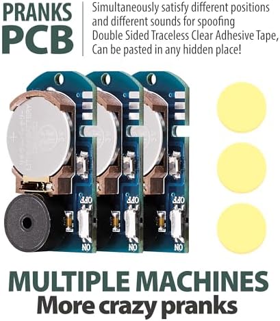 Three pack of cricket chirp gag tools showing the included double-sided adhesive stickers for mounting.