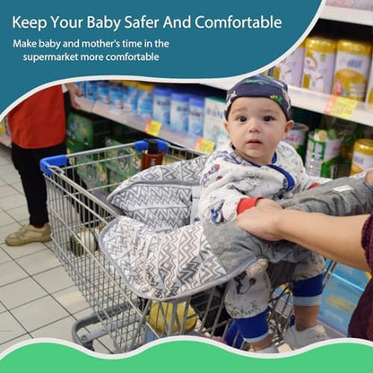 Premium velvet grocery trolley cushion with baby bottle pocket