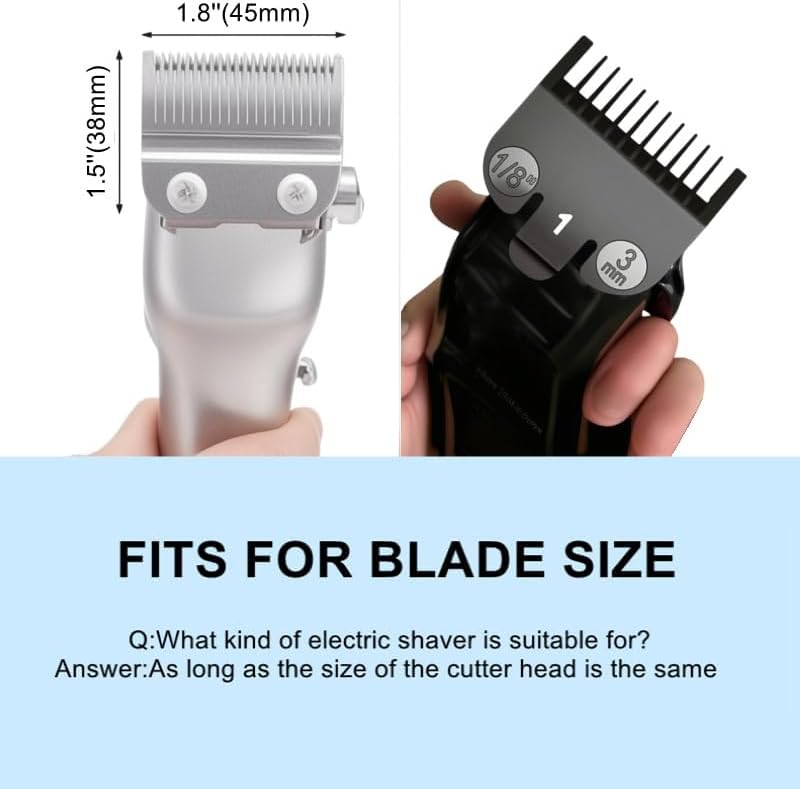 Two pack black 3mm clipper guide combs side profile