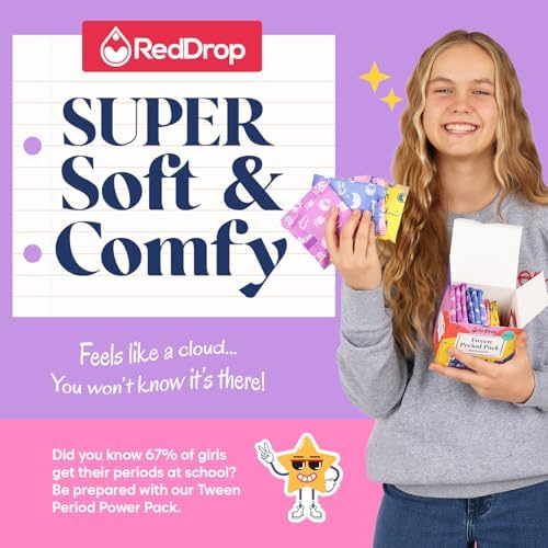 RedDrop beginner menstrual kit showing 16 pads and 4 feminine wipes