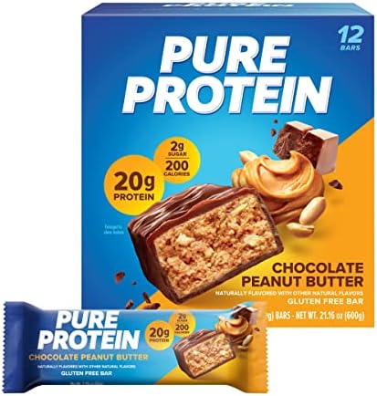 Pure Protein Chocolate Peanut Butter Protein Bars – 20g Protein, 3g Sugar, 190 Calories (12 count) Low Sugar* High Protein Snack - Gluten Free - Perfect for a Healthy Snack - Image 2