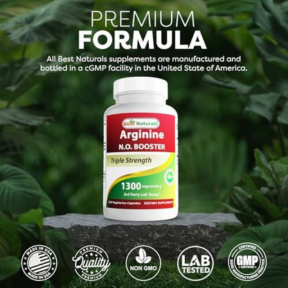 Best Naturals L-Arginine triple strength bottle back view