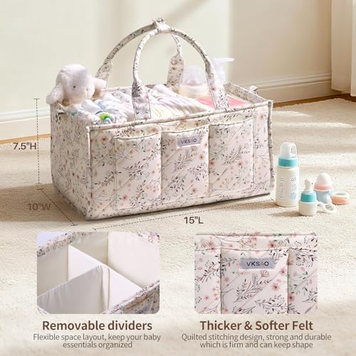 Vksao quilted nursery organizer with stroller hooks attached
