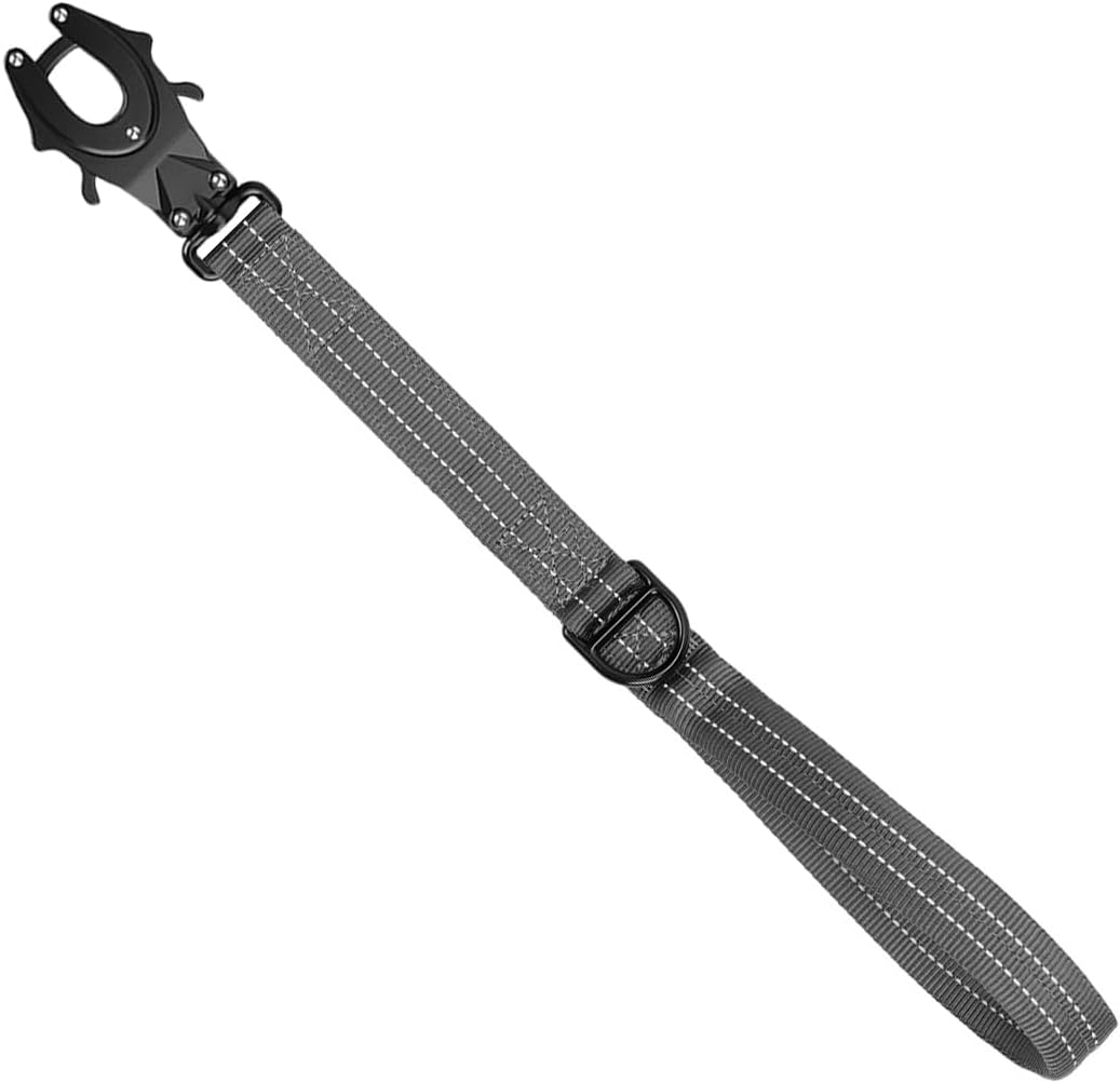 ICEFANG Short Dog Leash 18 Inch Reflective Nylon Traffic Leash with Padded Handle,Heavy Duty Auto Lock Swivel Clip for Medium Large Dogs No Pull Training Walking (Brown, 18 Inch) - Image 12
