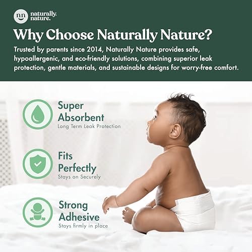 Naturally Nature diaper booster pad showing adhesive strip