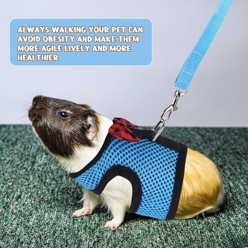 YiePhiot hamster and small rabbit adjustable harness with safety leash