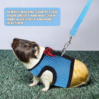 YiePhiot hamster and small rabbit adjustable harness with safety leash