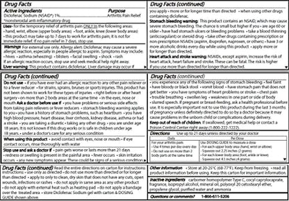 Authentic Mohnark diclofenac sodium joint care gel back label showing usage guidelines
