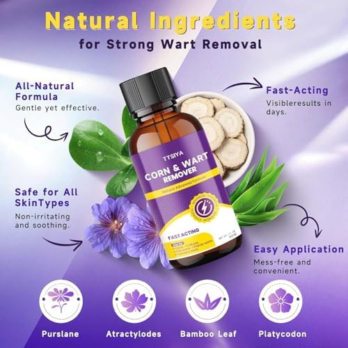 TTsiya wart remover packaging showing 30 milliliters volume and benefits