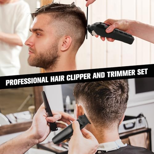 NUTCORE cordless hair trimmer close up highlighting the smart digital LED display screen with battery and speed indicators