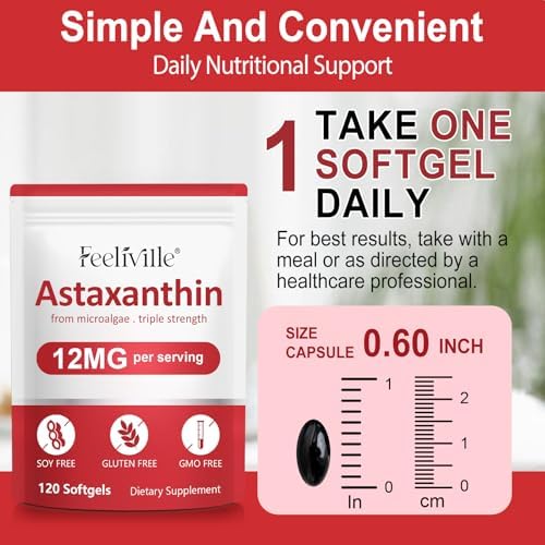 BOIUOITI natural microalgae astaxanthin dietary supplement nutrition facts panel close up