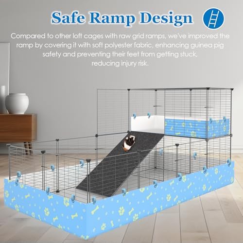 2-Story Guinea Pig Cages with Tarp, Large C&C Loft Cage for Rabbit Bunny Puppy Small Animal Indoor Dog Playpen Pet Exercise Enclosure, 25 Panels - Image 7
