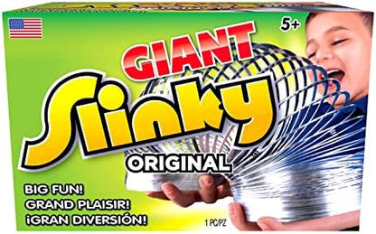 Premium metal slinky packaging box showing authentic brand details