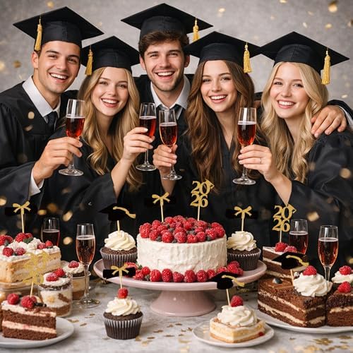 Close up of OHOME 36 piece graduation dessert picks