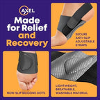Close up of the non-slip silicone dots and integrated gel pad for foot relief.