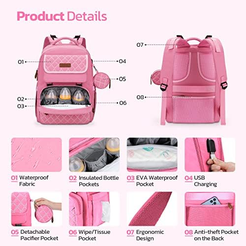 Maelstrom large capacity baby bag displayed with included changing pad