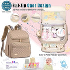 Weitars travel baby bag with included portable waterproof changing pad