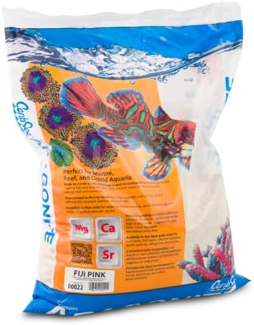Close up of Carib Sea Fiji Pink aquarium sand texture
