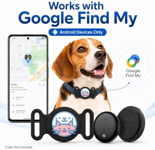 Waterproof pet tracking smart tag being tested against rain splashes.