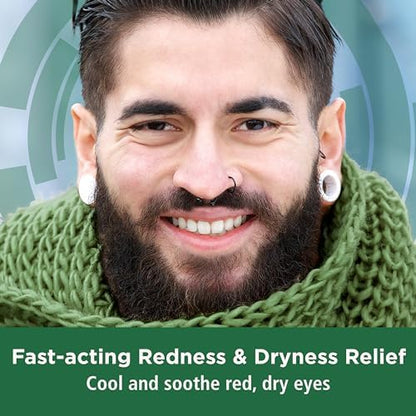 Rohto cooling eye drops bottle with free angle nozzle for easy administration.