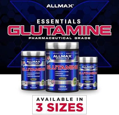 Authentic Allmax Essentials Glutamine USA imported packaging