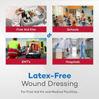 Latex free disposable medical dressings for emergency trauma kits and hospital use.