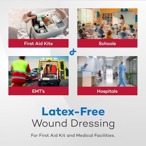 Latex free disposable medical dressings for emergency trauma kits and hospital use.