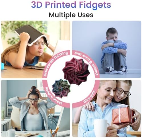 Piercing 3D printed whirling spiral star toy being pulled open to reveal the honeycomb design.