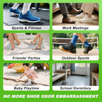 Back label of Meuvcol antibacterial shoe spray showing non-toxic plant based ingredients and instructions for clearing shoe odor