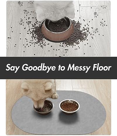 MontVoo Dog Water Bowl Mat easy wipe cleaning