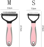 Close up of stainless steel knot remover side of brush