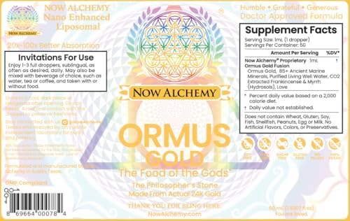 Now Alchemy liquid mineral dropper bottle side label