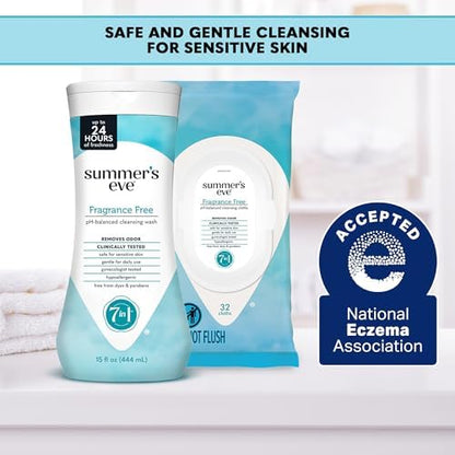 Pack of 4 Summer's Eve 32 count feminine wipes for daily freshness.