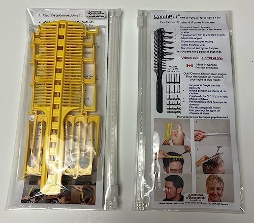 CombPal hair tool kit components including guides and comb