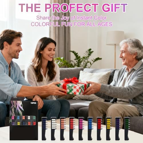 Educational display showing Zankie hair chalk application on hair