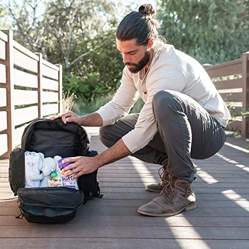Tridee military baby backpack showing MOLLE webbing and patch area