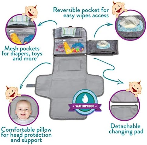 Kopi Baby travel changing mat open with wipes pocket