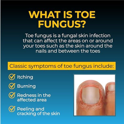 Close up of Fungi Nail triple action formula with Tea Tree Oil and Aloe Vera.