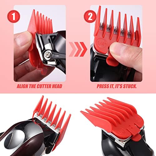 Foresrum replacement cutting combs showing the secure snapping mechanism that fits standard hair trimmers
