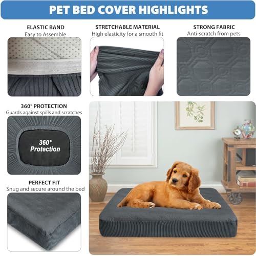 Premium four layer waterproof dog mattress protector cover from USA imported brand.