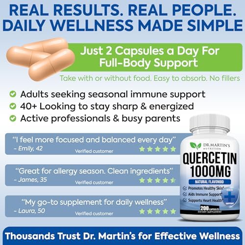 Dr. Martin's Nutrition Quercetin bottle seal and cap detail