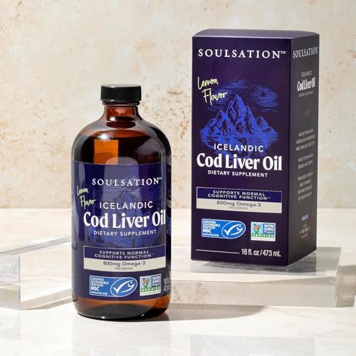 Soulsation authentic liquid omega three supplement showing natural lemon flavor label