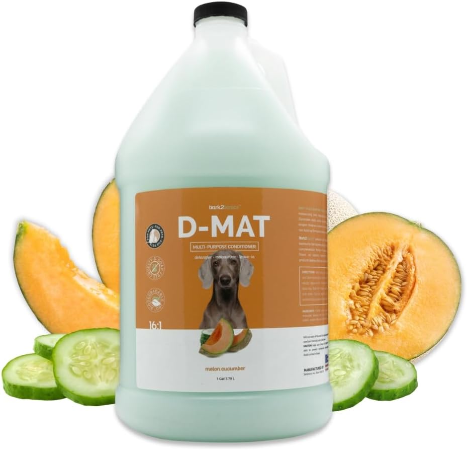 Bark 2 Basics D Mat Dog Conditioner one gallon bottle front view premium pet grooming supplies