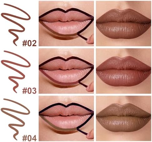 3 Colors Peel Off Lip Liner Stain with Tweezer, Long Lasting Waterproof Lip Tint Stains Makeup Set with Matte Finish for Women, Natural Look, Easy to Use, for All Skin Types (#2,3,4) - Image 3
