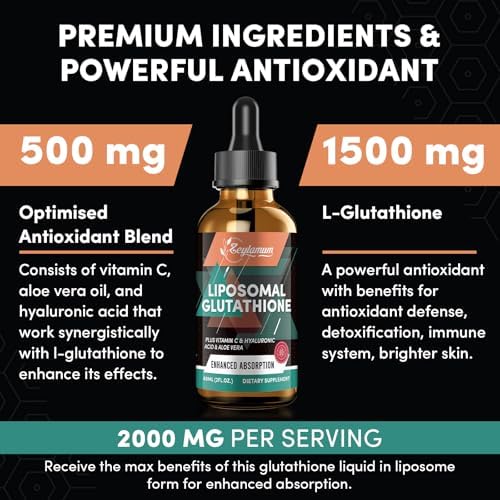 Close up of 4.05 fluid ounce liposomal glutathione bottle