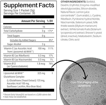 Haroutine liposomal glutathione powder texture and lemon flavor