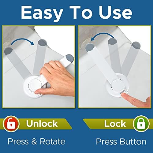 Wappa Baby toilet safety lock installed on white toilet lid