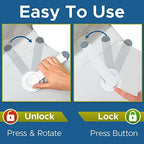 Wappa Baby toilet safety lock installed on white toilet lid